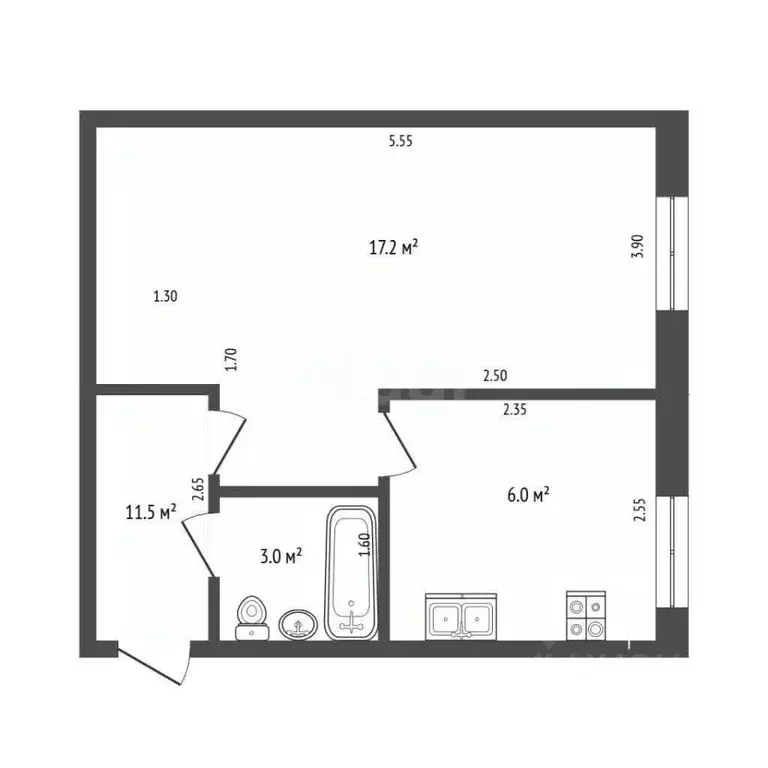 1-к кв. Костромская область, Кострома ул. Юрия Беленогова, 22 (30.7 м) - Фото 1