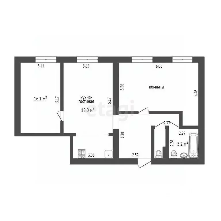 2-к кв. Тюменская область, Тюмень ул. Раушана Абдуллина, 7 (79.7 м) - Фото 2