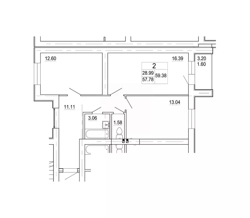 2-к кв. Ленинградская область, Коммунар г. Гатчинский муниципальный ... - Фото 1