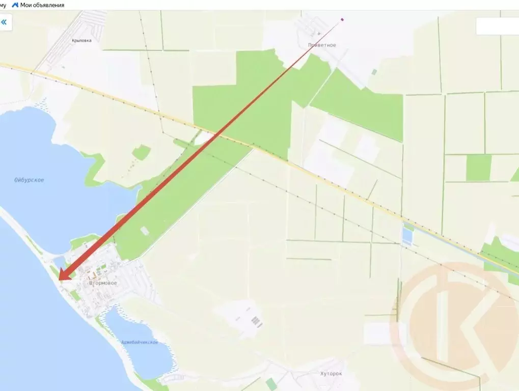 Участок в Крым, Сакский район, Штормовское с/пос, с. Приветное  (6.0 ... - Фото 1