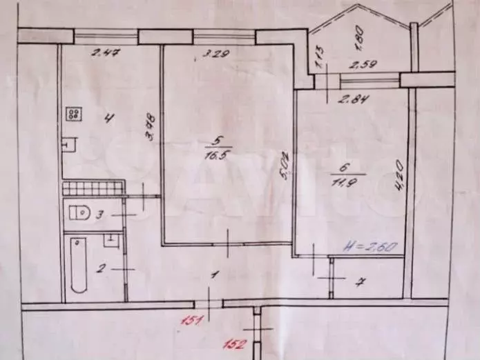 2-к. квартира, 53,1 м, 2/9 эт. - Фото 0