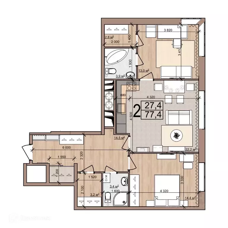2-к кв. Рязанская область, Рязань Московский р-н, проезд 4-й ... - Фото 1