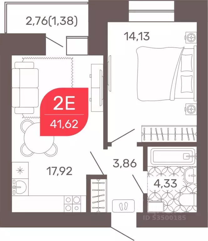 1-к кв. Забайкальский край, Чита Романовский мкр, 32 (41.62 м) - Фото 0
