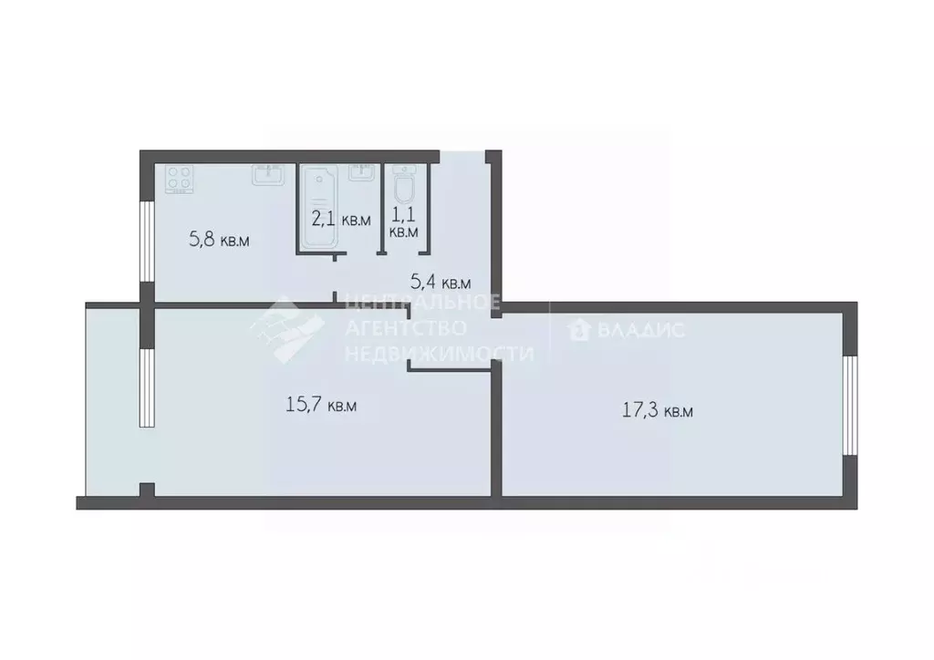 2-к кв. Рязанская область, Рязань ул. Крупской, 14к1 (47.4 м) - Фото 1