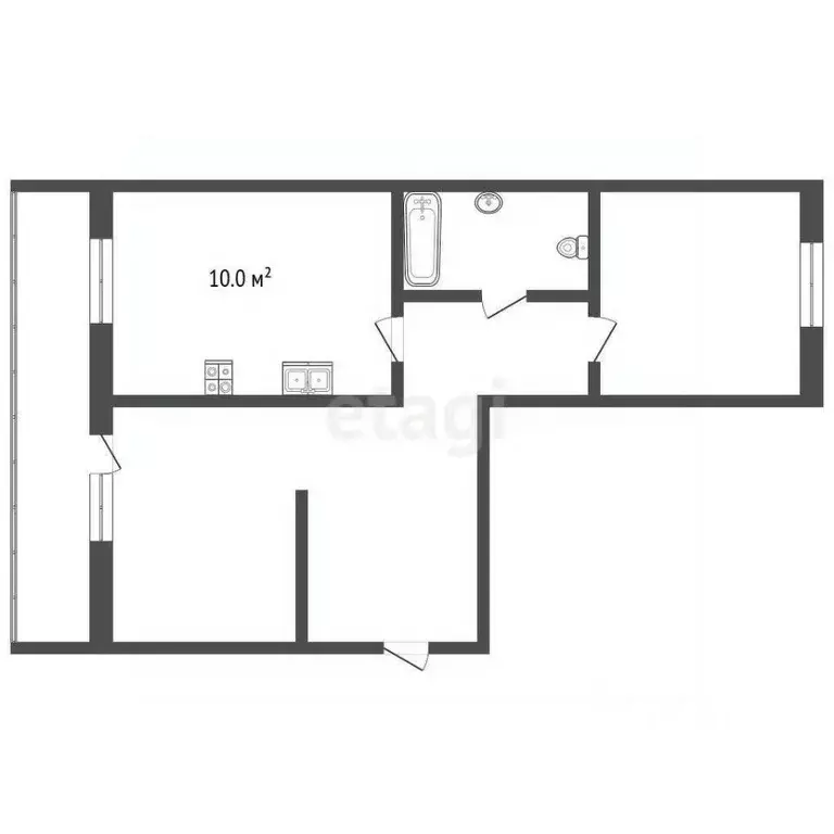 2-к кв. Саратовская область, Энгельс Партизанская ул., 1 (52.9 м) - Фото 2