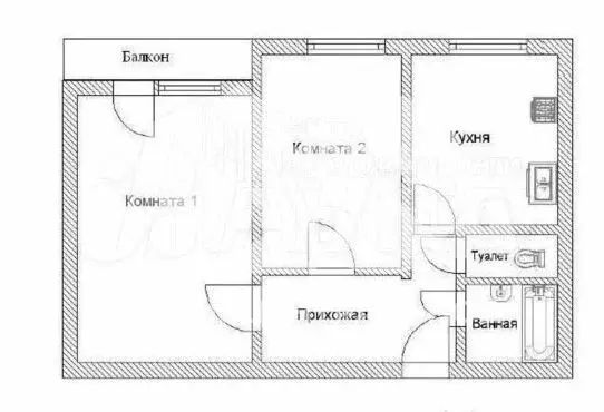 2-к. квартира, 51,8 м, 3/9 эт. - Фото 0