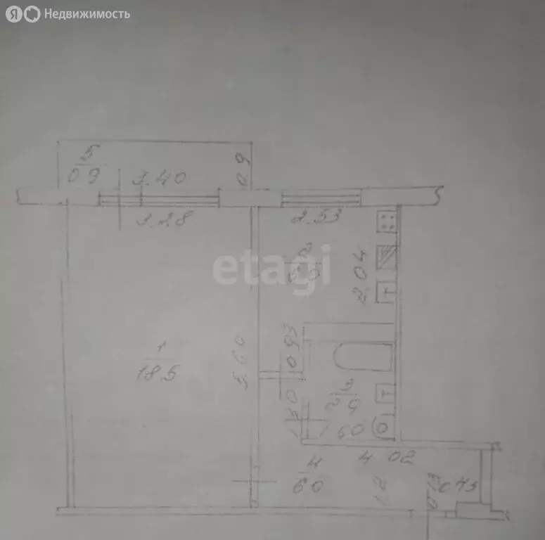 1-комнатная квартира: Казань, улица Нурсултана Назарбаева, 64 (33.4 м) - Фото 1