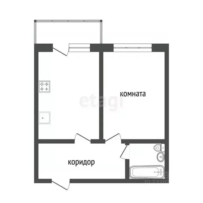 1-к кв. Ханты-Мансийский АО, Сургут ул. Ивана Захарова, 19 (41.0 м) - Фото 1