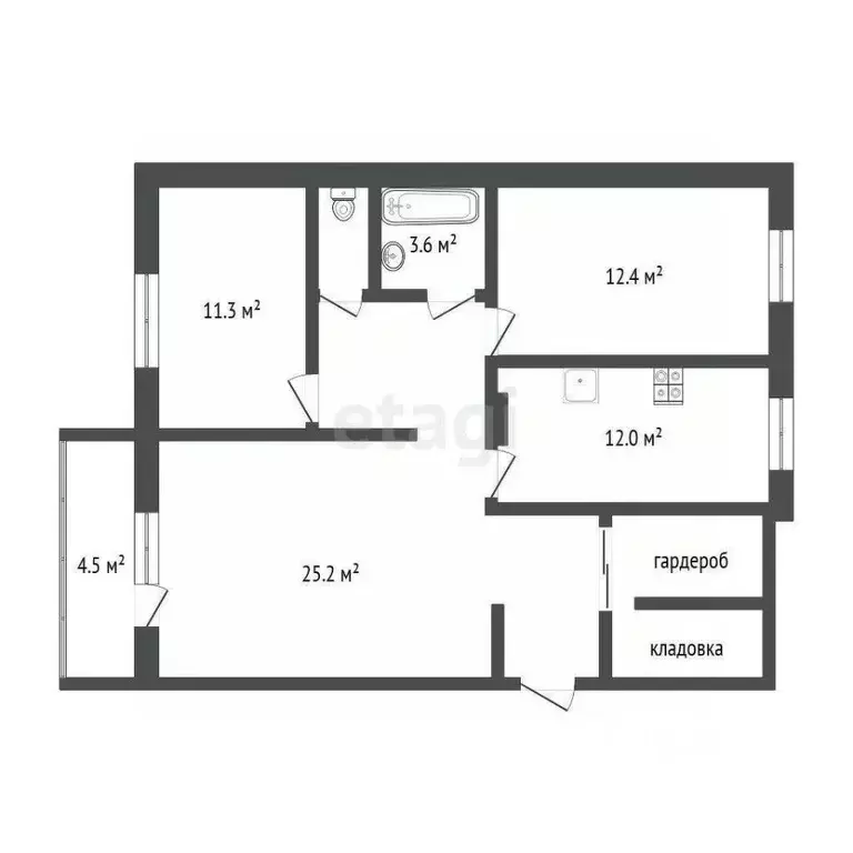3-к кв. Тюменская область, Тюмень Солнечный проезд, 22 (85.0 м) - Фото 2