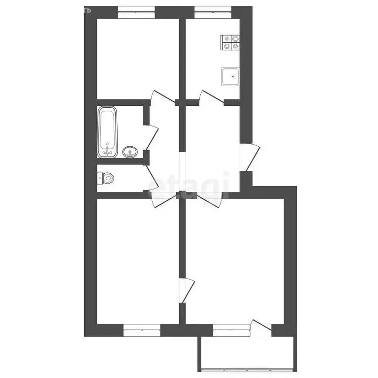 3-комнатная квартира: Ишим, улица 8 Марта, 29 (60 м) - Фото 1