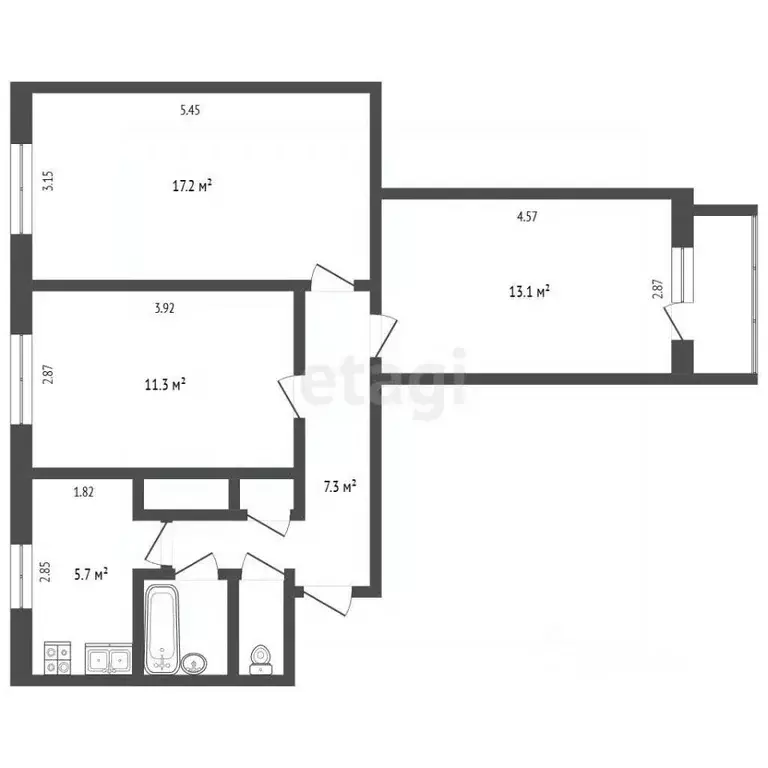 3-к кв. Ямало-Ненецкий АО, Новый Уренгой Ленинградский просп., 10 ... - Фото 1