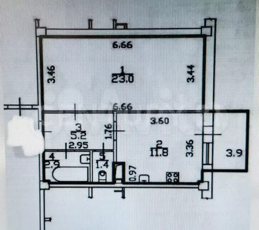 1-к. квартира, 45 м, 3/5 эт. - Фото 0