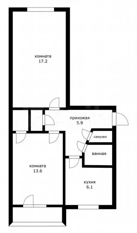 2-к. квартира, 55 м, 4/5 эт. - Фото 0