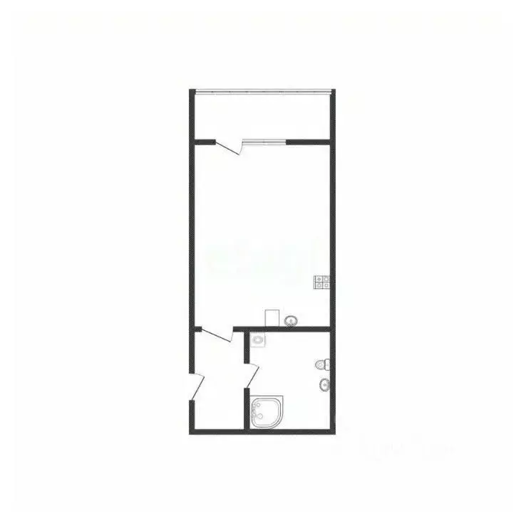 Студия Курская область, Курск ул. Энгельса, 115/4 (26.68 м) - Фото 1