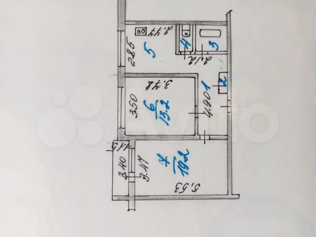 2-к. квартира, 55 м, 4/9 эт. - Фото 1