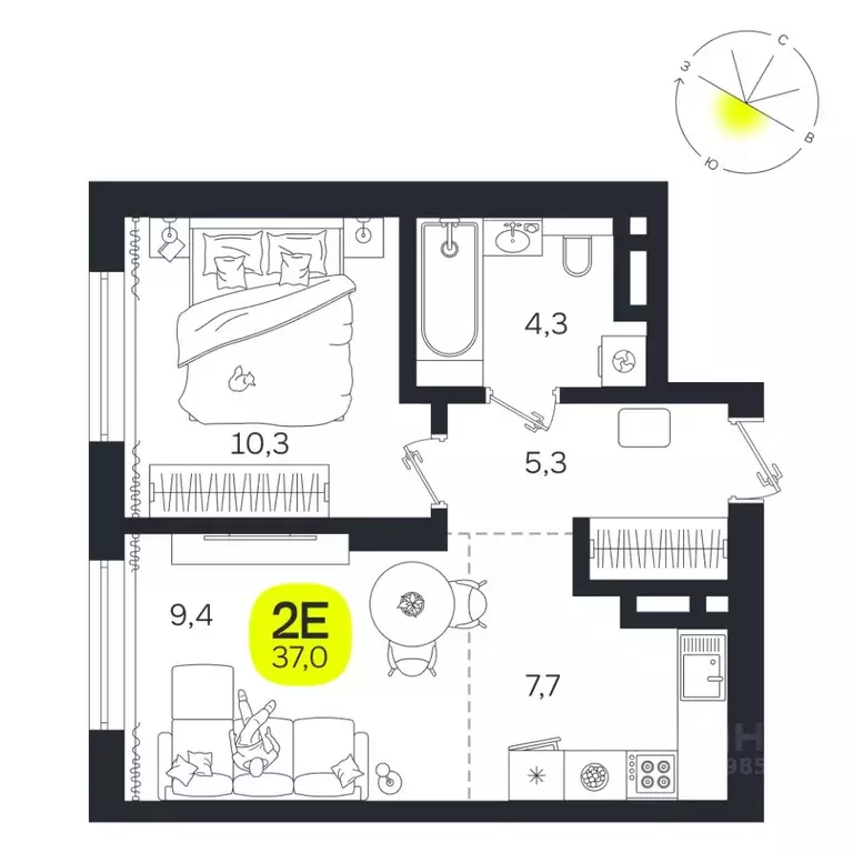 2-к кв. Свердловская область, Екатеринбург Южная Ботаника жилрайон, ... - Фото 1