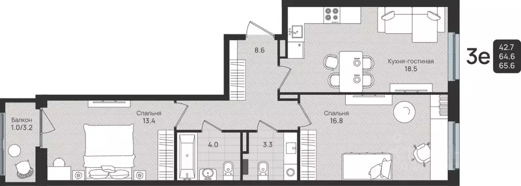 3-к кв. Пермский край, Пермь ул. Космонавта Беляева, 210 (65.6 м) - Фото 1