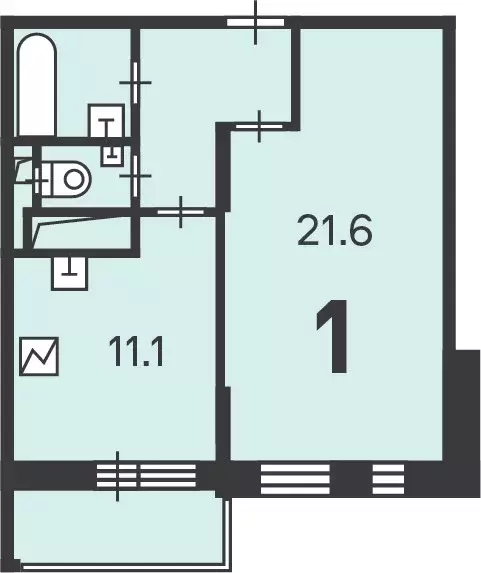Продаётся 1-к квартира, 42.4 м - Фото 1