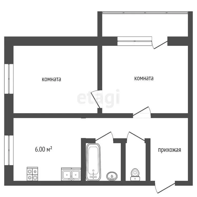 2-комнатная квартира: Муром, Кооперативный проезд, 4 (41.5 м) - Фото 0