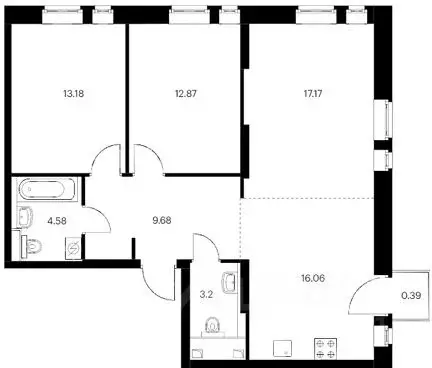 3-к кв. Москва Сельскохозяйственная ул., 39 (75.6 м) - Фото 1