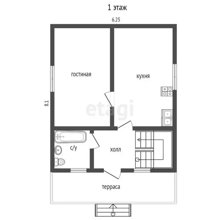Дом в Ближнее, 1-я Октябрьская улица, 1Д (82.5 м) - Фото 1