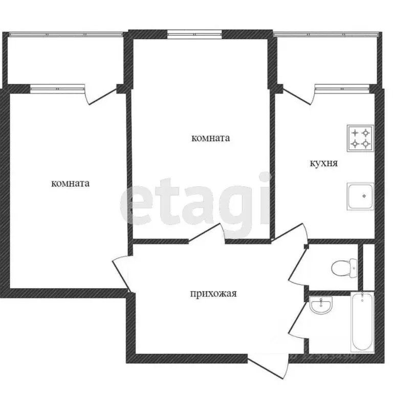 2-к кв. Воронежская область, Воронеж ул. Шишкова, 95 (68.0 м) - Фото 1