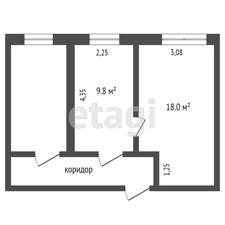 1к в -комнатной квартире ( м) - Фото 1