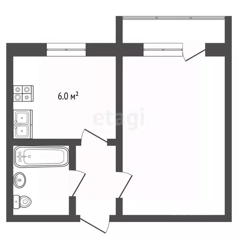 1-к кв. Ярославская область, Некрасовское рп ул. Строителей, 1 (30.0 ... - Фото 2