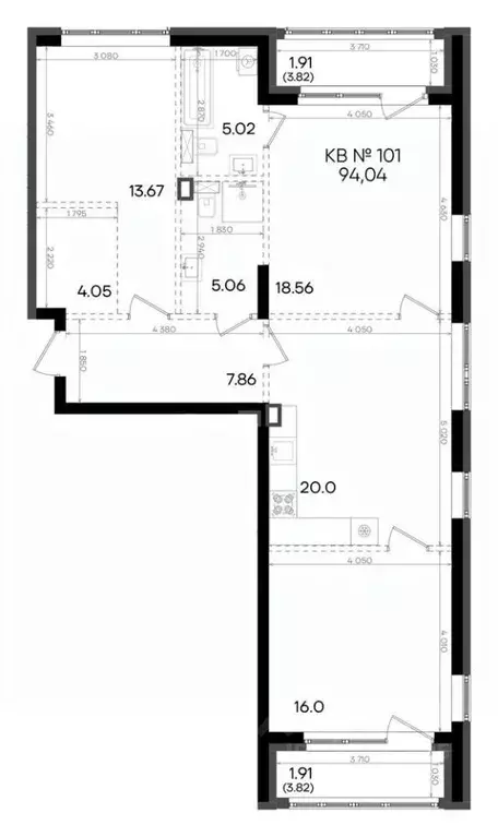 3-к кв. Татарстан, Казань ул. Аделя Кутуя, 180 (94.04 м) - Фото 1
