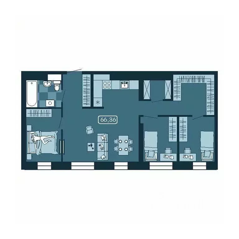 4-к кв. Приморский край, Владивосток ул. Борисенко (66.36 м) - Фото 1