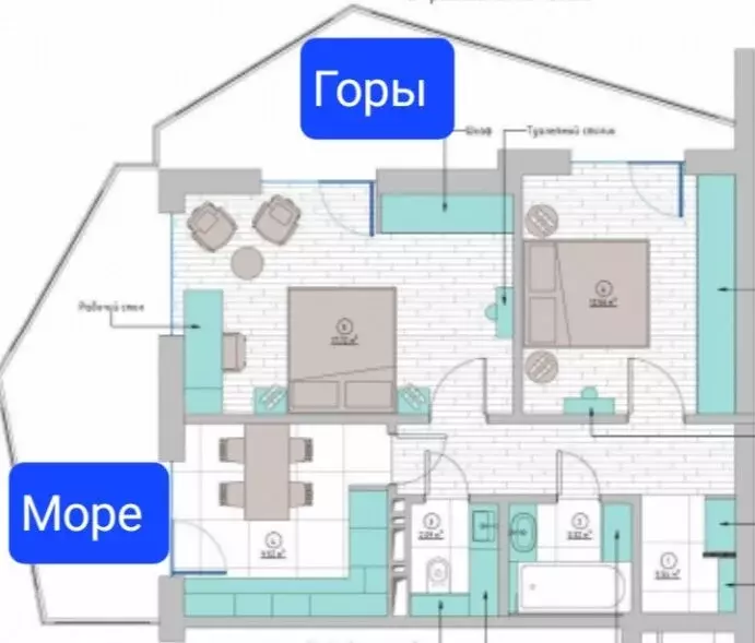 2-комнатная квартира: Алупка, улица И. Левитана, 3А (62 м) - Фото 1