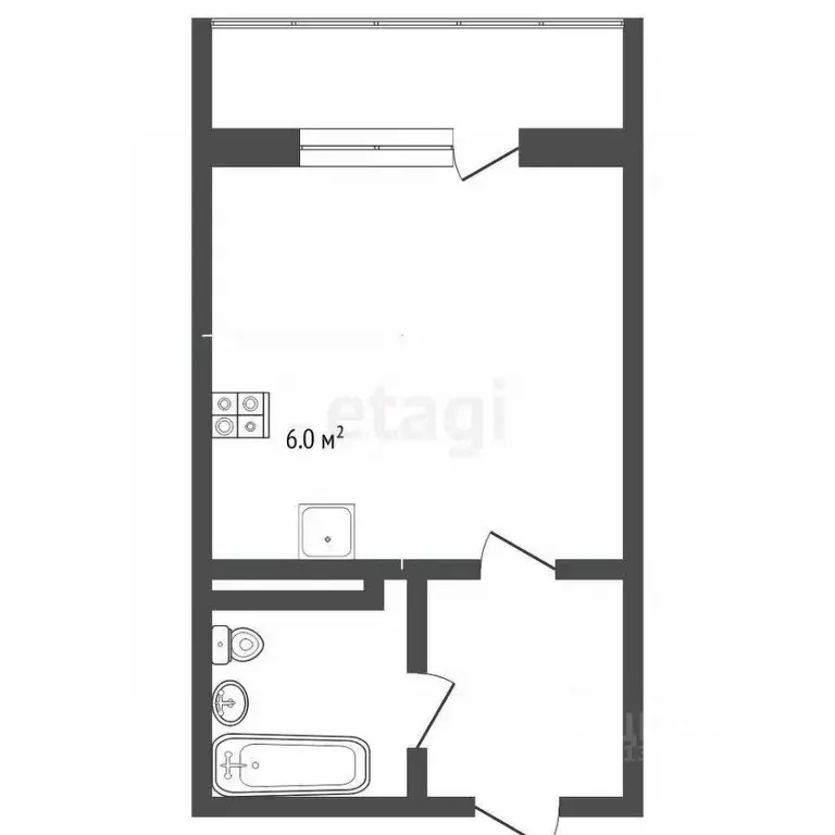 Студия Тюменская область, Тюмень ул. Новоселов, 117 (15.7 м) - Фото 2