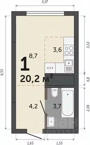 Студия Свердловская область, Екатеринбург Втузгородок жилрайон, Шарташ ... - Фото 1