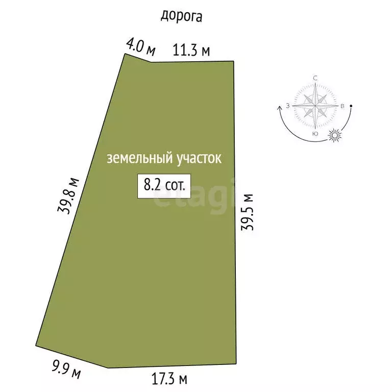 Участок в деревня Падерина, Андреевская улица (8.22 м) - Фото 1