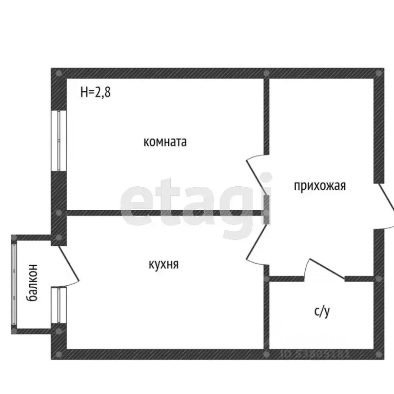 1-к кв. Ростовская область, Аксай ул. Вартанова, 29 (32.5 м) - Фото 1