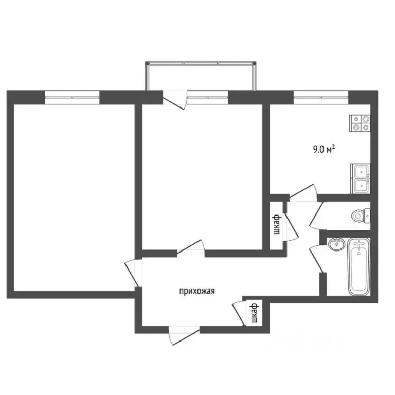 2-к кв. Тюменская область, Тюмень ул. Немцова, 72 (59.7 м) - Фото 2