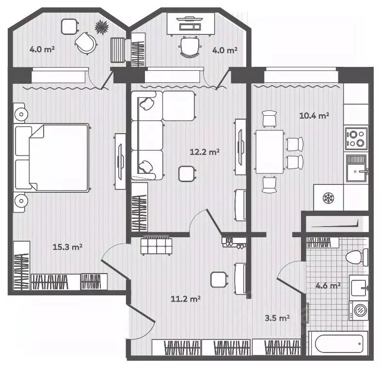 2-к кв. Приморский край, Надеждинский район, пос. Тавричанка  (57.7 м) - Фото 1