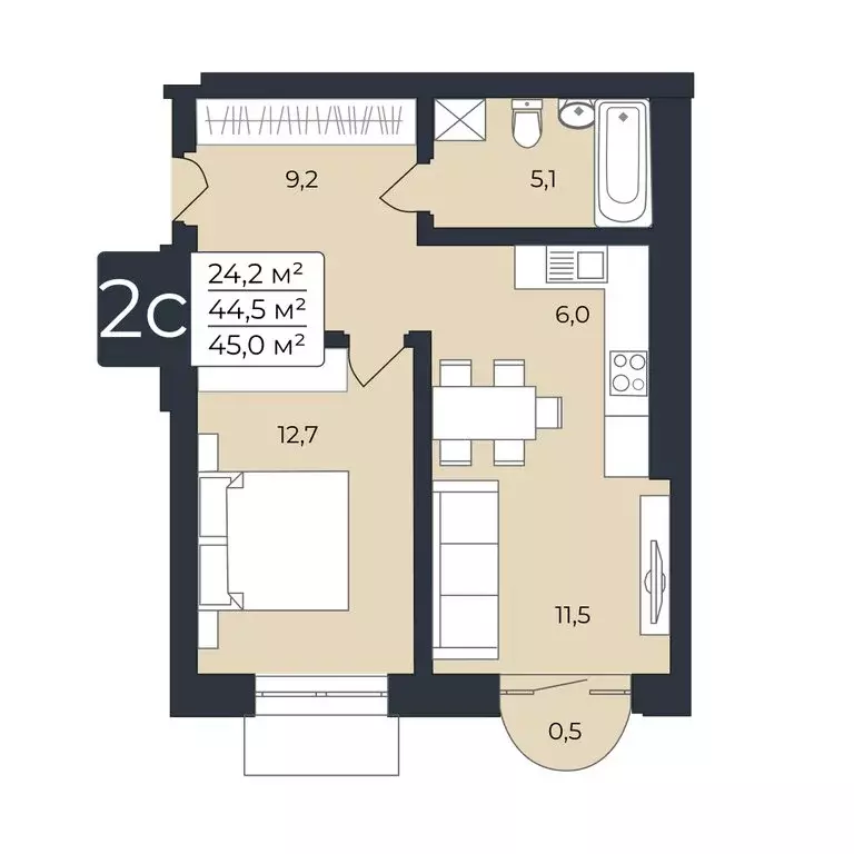 1-комнатная квартира: Уфа, улица Ленина, 190к1 (45 м) - Фото 0