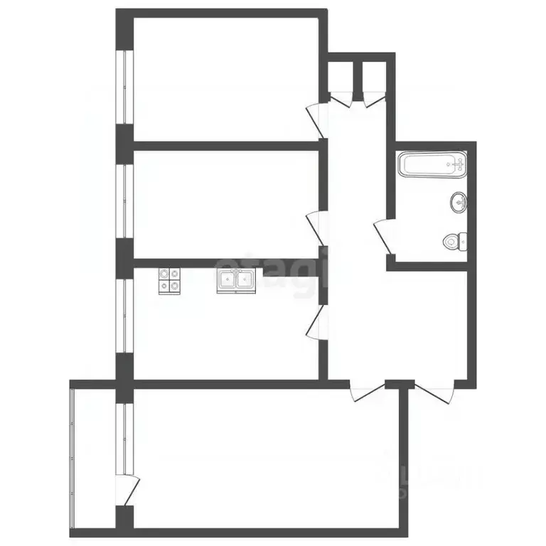 3-к кв. Саха (Якутия), Якутск Октябрьская ул., 26/1 (63.2 м) - Фото 2