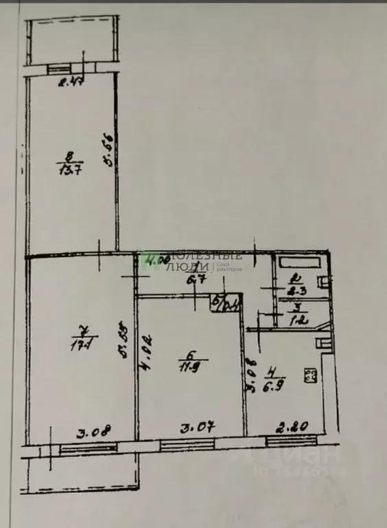 3-к кв. Башкортостан, Уфа ул. Максима Рыльского, 14/1 (62.8 м) - Фото 1