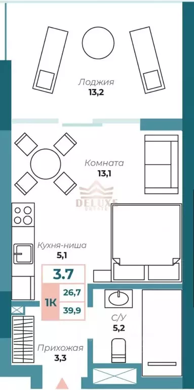 Студия Крым, Алушта ул. Набережная, 18 (39.6 м) - Фото 1