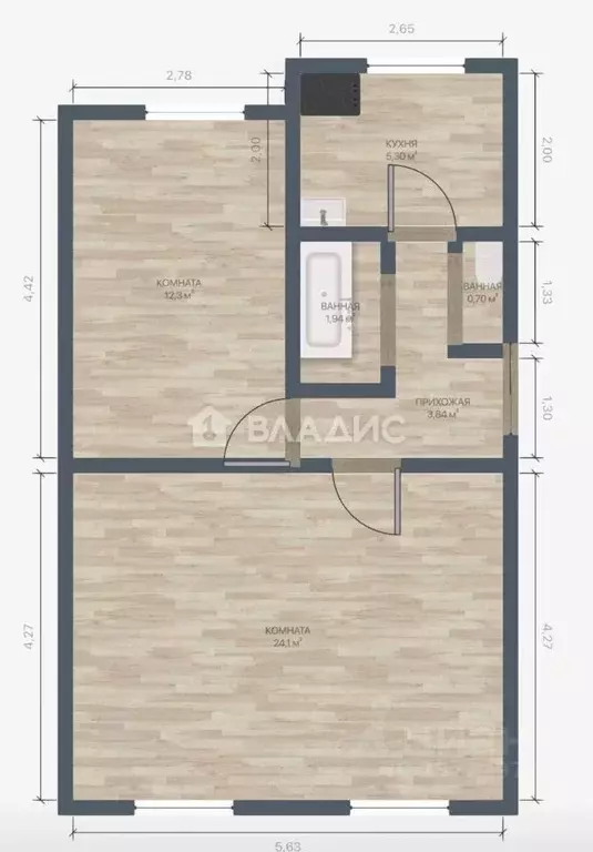 2-к кв. Нижегородская область, Дзержинск просп. Ленина, 71 (51.6 м) - Фото 2