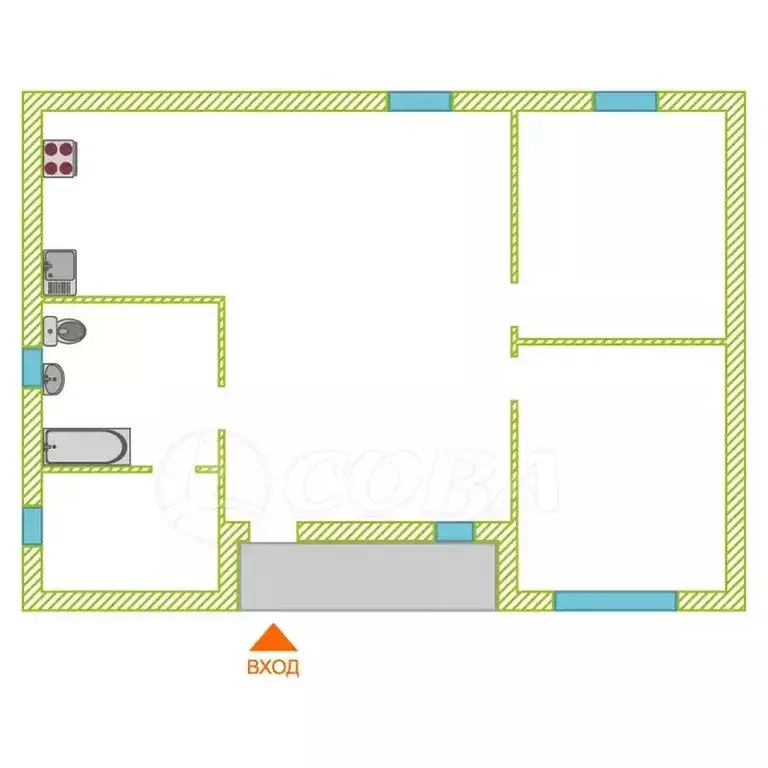 Дом в Тюменский муниципальный округ, село Червишево (79 м) - Фото 1