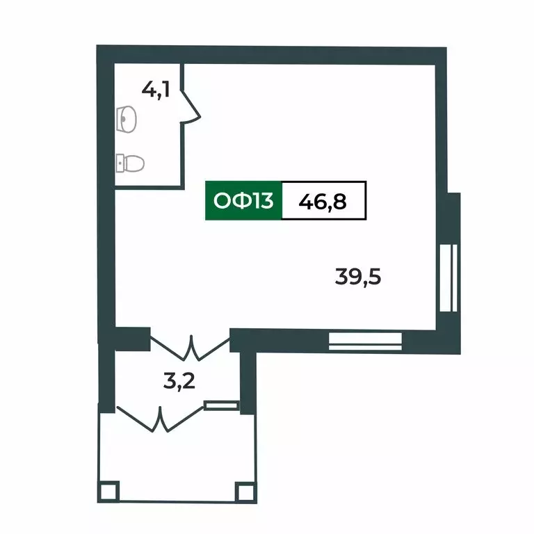 Офис (46.8 м) - Фото 2