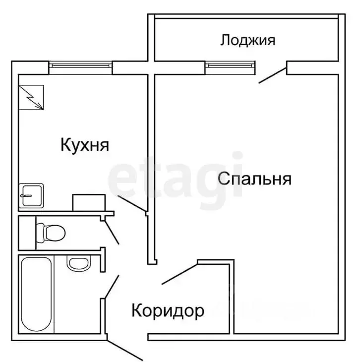 1-к кв. Татарстан, Казань ул. Натана Рахлина, 15к1 (30.8 м) - Фото 1