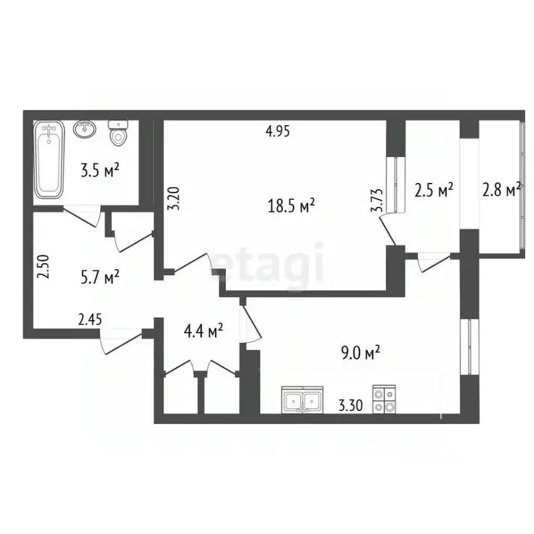 1-к кв. Крым, Ялта ул. Тимирязева, 31к1 (43.0 м) - Фото 2
