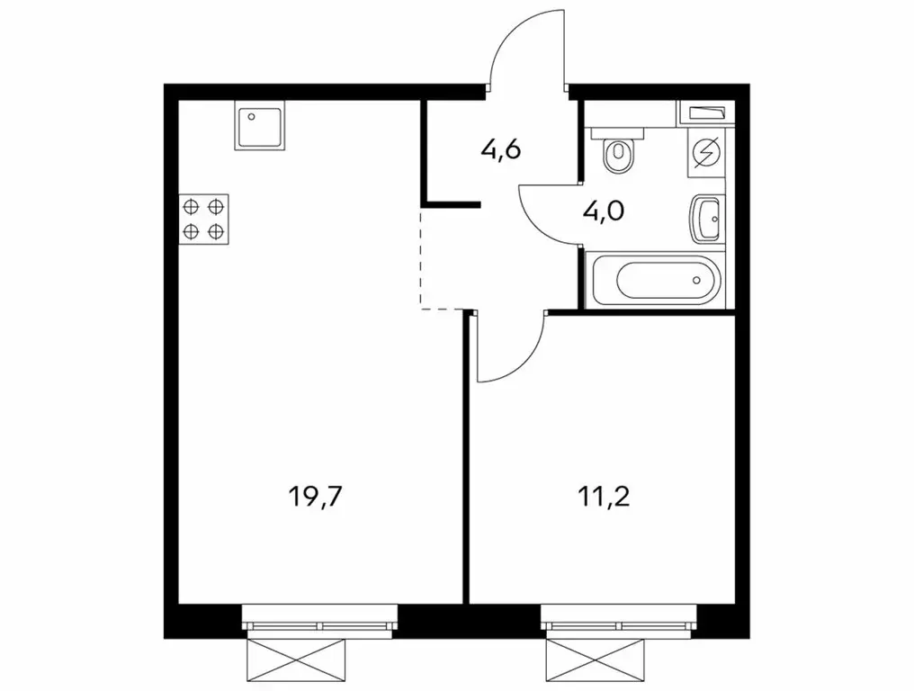 1-комнатная квартира: посёлок городского типа Боброво, ЖК Восточное ... - Фото 1