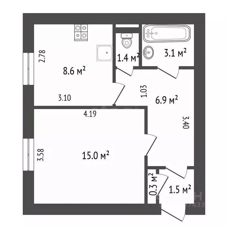 1-к кв. Санкт-Петербург Сестрорецкая ул., 4 (36.8 м) - Фото 2