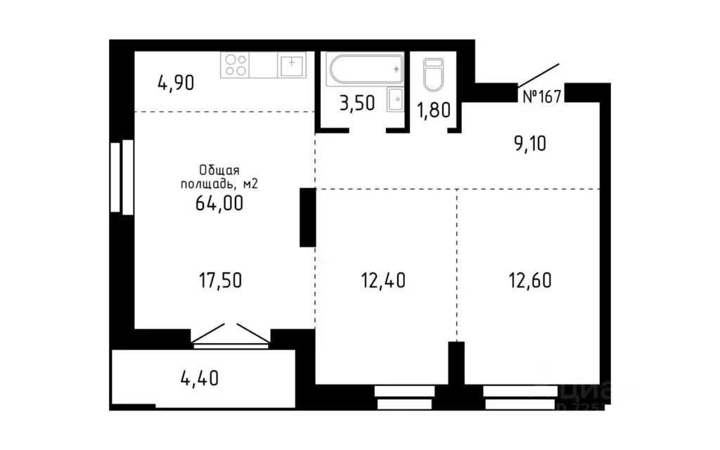 3-к кв. Алтайский край, Барнаул ул. Никитина, 12 (64.0 м) - Фото 0