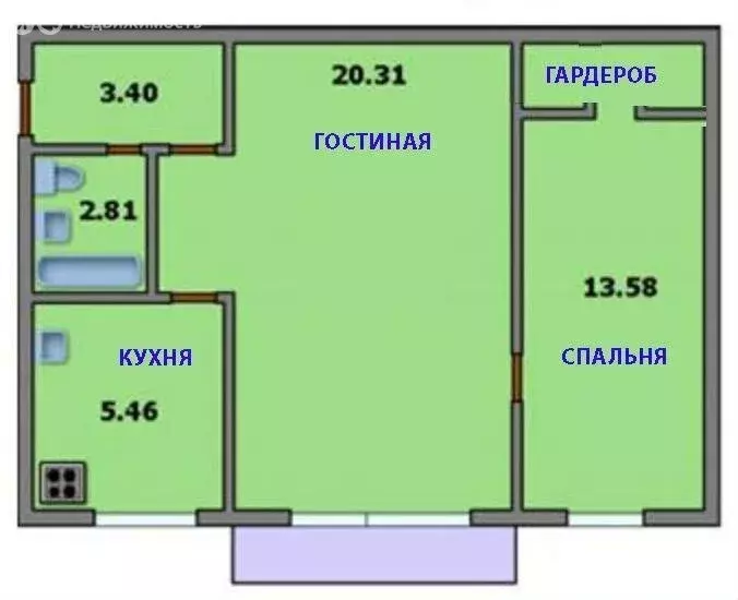 2-комнатная квартира: Москва, Пролетарский проспект, 26к3 (45 м) - Фото 1